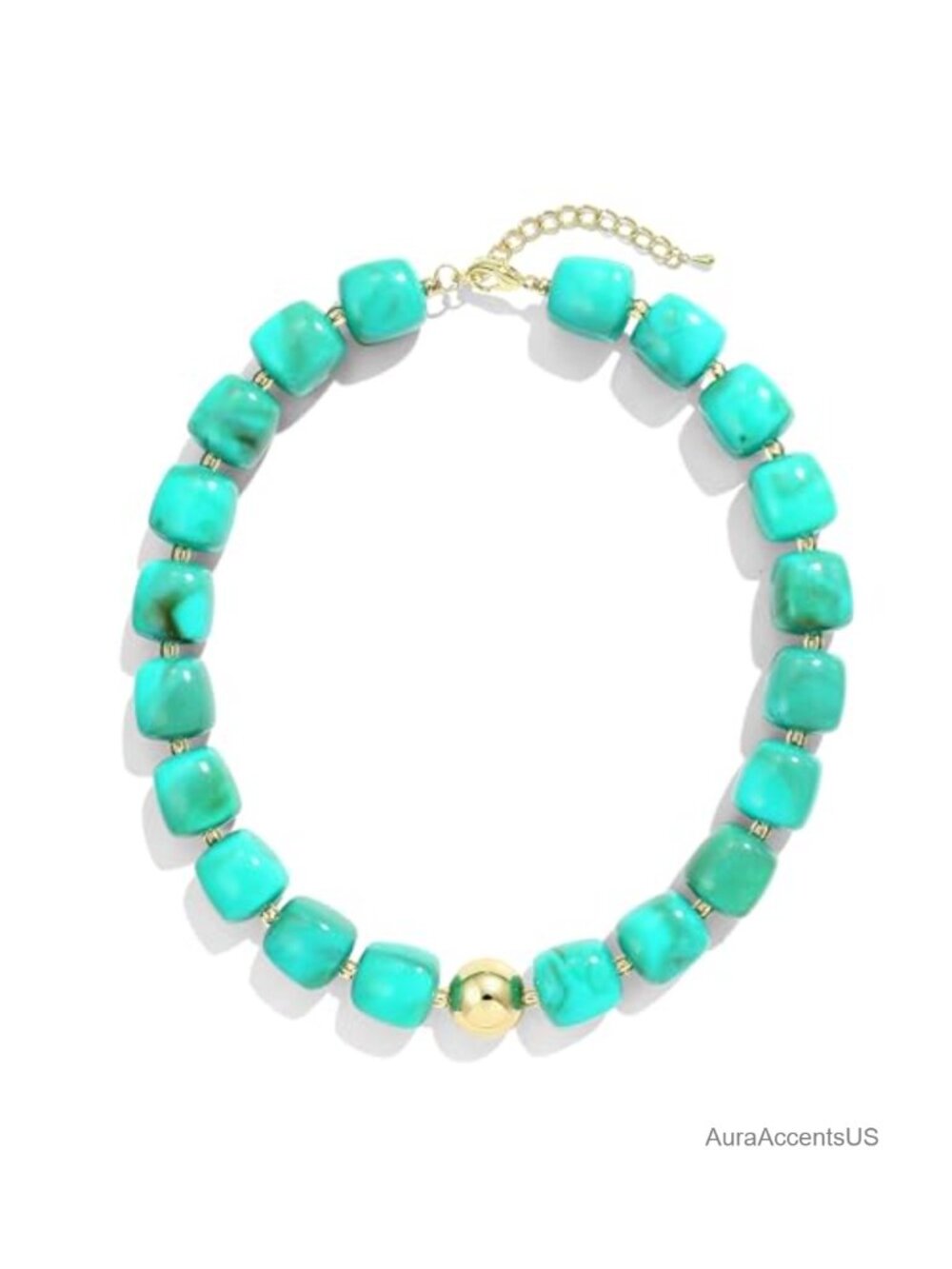 Chunky Resin Bead Choker Necklace Boho Statement Jewelry